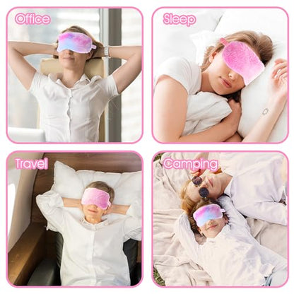 2 Pcs Plush Eye Mask Soft Sleeping Blindfold Eye Cover Comfortable Furry Faux Fur Sleeping Mask Satin Nap Night Eyeshade Cover for Women Men Gift (Purple, Red) - color: Purple&red