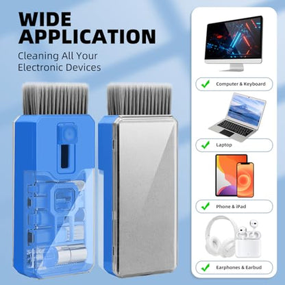 Ordilend Keyboard Cleaning Kit Laptop Cleaner, All-in-One Computer Camera Cleaning Kits Brush Tool, Multi-Function PC Electronic Cleaner for iPad iPhone Pro Earbuds Camera Monitor with Patent, SkyBlue - color: SkyBlue