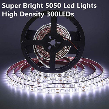 RV Awning Lights, 12V 16.4FT White Camping Awning Lights, Motorhome Travel Trailer Food Trucks Van Waterproof Canopy Led Strip Lighting, RV Exterior Underglow Light - color: White
