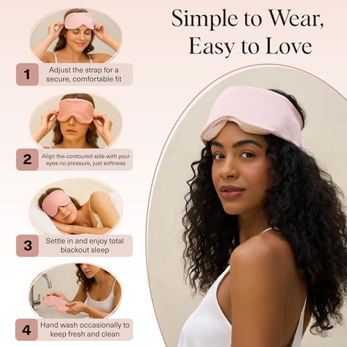 Kitsch Contour Pillow Eye Mask – Softer Than Silk Eye Masks for Sleep, Blindfold Sleep Masks for Women & Men, No Eye Pressure, Lightweight, Eye Care, Travel Essentials - Blush - color: Blush