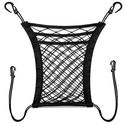 3-Layer Car Organizer with 2pockets-Black Mesh Car Seat,dog pets and baby Net Barrier,Purse Holder| Tissue Holder |Storage Bag for Car