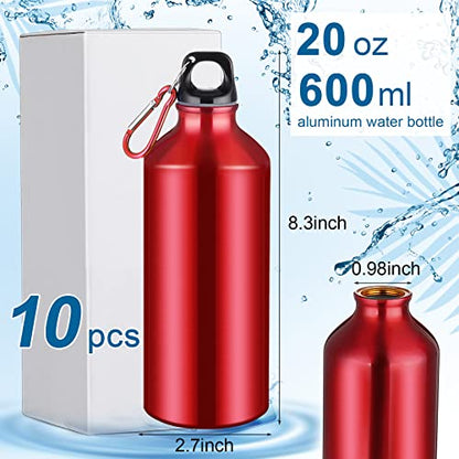 CHENGU Aluminum Water Bottle 20 oz Reusable Bottles Lightweight Leak Proof Aluminum Sports Travel Bottles with Twist Cap Buckle for Gym, Hiking, Cycling, Camping, Fishing - color: Red