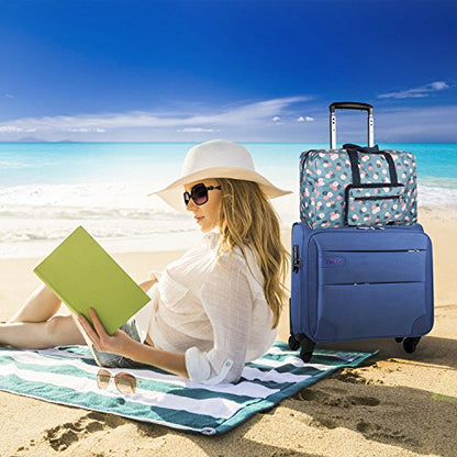 F.FETIVIN Weekender Bag Carry On Travel Duffle Medium Overnight Bag for Women(BLUE) - color: BLUE