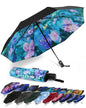 SY COMPACT Travel Umbrella - Windproof Automatic Compact Umbrella for Rain, Lightest 8-Rib, Small, Strong & Portable, Durable Grip, Fits Backpack & Car, Factory Direct (UV Available) - color: UPF-Iris