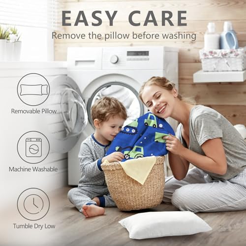 Primlect Thickened Toddler Nap Mat with Removable Pillow and Minky Blanket, Extra Large 55''x35'' Sleeping Bag, Washable, Roll up, Perfect for Daycare, Preschool, Kindergarten, Boys (Excavator) - color: Green Car