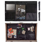 Sanwuta 30" L x 17.5" W Camp Trunk Organizer Trunk Lid Organizer for Summer Camp with 7 Pockets Plastic Mirror and Flashlight for Secure College Dorm Storage Chest