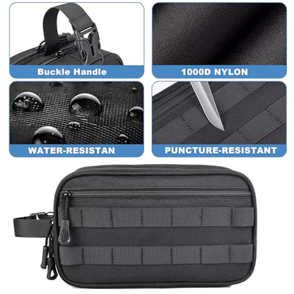 HILOMON Men's Toiletry Bag, Tactical Inspired Hygiene Shaving Bath Shower Grooming Toiletries Bag for Men Water-resistant Dop Kits for Travel