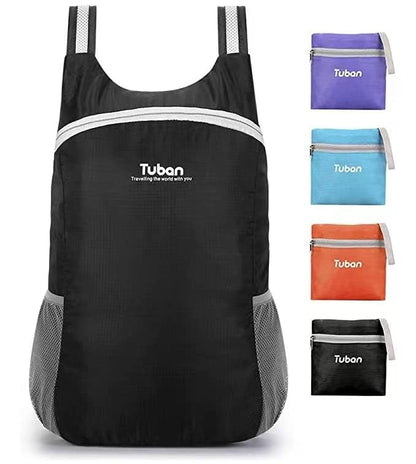 Ultra Lightweight Packable Water Resistant Backpack for Travel Camping Outdoor Hiking Daypack - color: Black