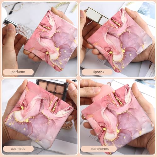 2Pcs PU Leather Small Squeeze Coin Purse Pouch Mini coin Bag Unique And Cute Wallet Cosmetic Bags Change Bag For Women Girls Men Marble Texture Pattern - color: Marble Texture Pattern