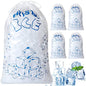 Ice Bags 8 lb with Drawstring, 50 Count Ice Bag for Ice Machine, Heavy-Duty Reusable Ice Cube Bags, Portable Storage and Freezer Keeper - size: 8LB