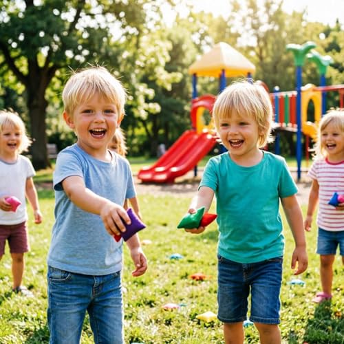 Mini Tossing Bean Bags - High Density Seam Stitchs, Bright Multi Colour Handheld Set, Portable Throwing Competition Prop, Compact Travel Friendly Geometry | Play Kit for Families & Schools