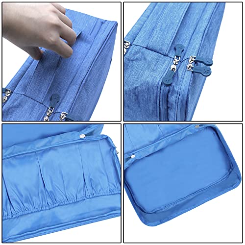 Portable Underwear Bra Storage Bag Waterproof Travel Organizers Multi-Layer Toiletry Packing Cube - color: sky blue