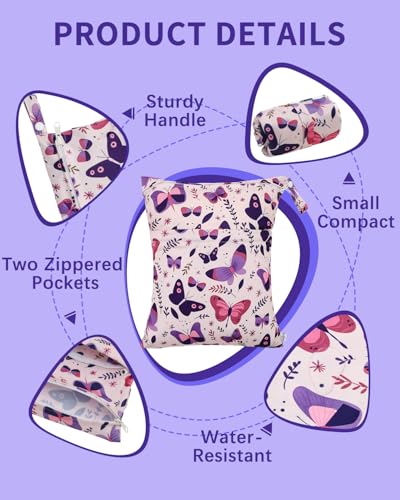 babygoal Wet Dry Bags 3 Pack, Waterproof Travel Bags for Swimsuits, Beach, Pool, Gym,Food Storage and Wet Clothes(Butterfly,Flamingo,Stripe),3LN44-B - color: Girl color 44