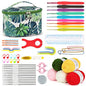 Aeelike Crochet Kits for Beginners with Yarn, Learn to Crochet Set Included Crochet Hooks Supplies DIY Tools,Crocheting Kit for Adults Kids with Portable Green Leaves Bag - color: green leaves