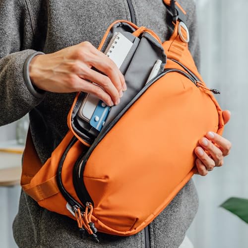 orbitkey Urban Sling Plus – Compact Crossbody Bag with Adjustable Strap & Quick Access Pockets – Lightweight Everyday Carry Sling for Travel, Work, Gym & Outdoor Adventures (Terracotta) - color: Terracotta, size: Urban Sling Plus