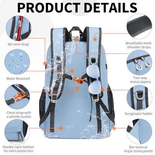 35L Lightweight Packable Backpack – Durable Foldable Daypack for Travel, Hiking, and Gym (Sky-Blue) - color: 35l-sky-blue