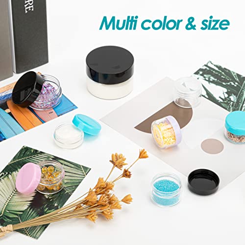 5 Gram Sample Containers with Lids, 25PCS Mini Makeup Containers, Empty Plastic Travel Cosmetic Containers with Labels - color: Black