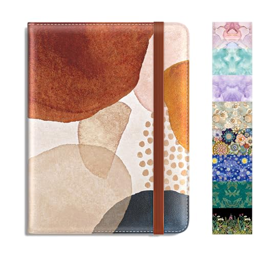 Rimilak Passport Holder, RFID Blocking Passport Cover Wallet Travel Essentials, Leather Travel Air Ticket Documents Organizer Protector for Women and Men, Abstract Art - color: Abstract Art