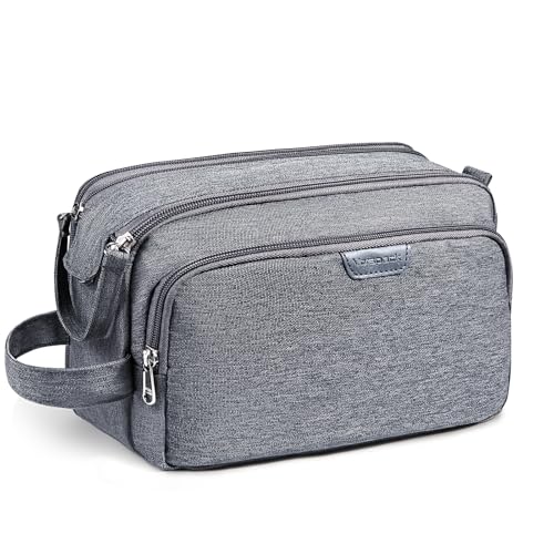 Vorspack Travel Toiletry Bag - Water Resistant Travel Bag for Toiletries, Cosmetics, Accessories, Gifts for Men - Grey - color: Grey, size: Medium