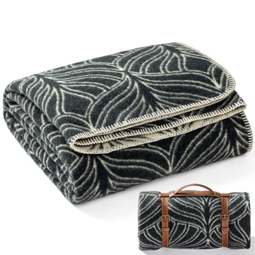 Molithe 100% Wool Blanket, 62" x 86", Warm, Thick, Washable, Military | Great for Camping, Outdoors, Sporting Events, Survival Kits Leaf - color: Leaf, size: Large