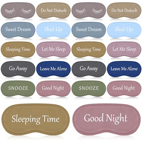 Eurzom 20 Pieces Funny Sleeping Eye Mask Bulk with Adjustable Strap Sleep Blackout Eye Mask for Night Blindfold Cover for Spa Women Men Adult Pajama Party Favors(Morandi) - color: Morandi