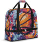 Travel Duffel Bag Basketball Graffiti Weekender Bag with Shoe Compartment Foldable Overnight Bags for Travel Sports Lightweight Gym Bags for Men Women - color: Basketball Graffiti