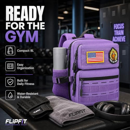 9L Mini Tactical Backpack for Men Women,Small Military Tactical Backpack for Sport,Gym,Hiking,Travel,Camping (Purple) - color: Purple