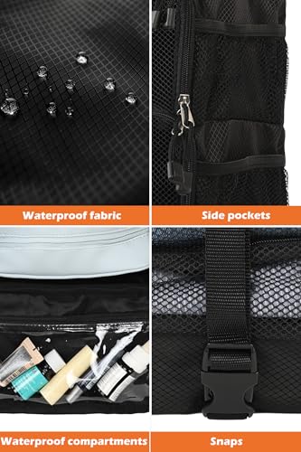 TABITORA Travel Luggage Organizer insert Hanging Packing Cubes for Suitcase Carry on Closet Hanging Shelves Folding (Beige, Medium) - color: Beige, size: Medium
