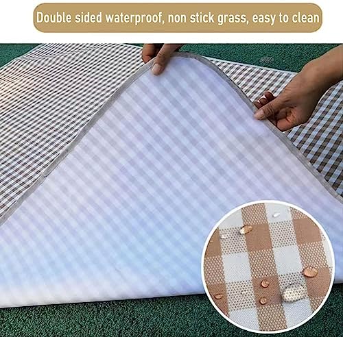 HX&OD Picnic Blanket Outdoor Extra Large Picnic Mat 80"X60" Camping Blanket Beach Blanket Foldable Waterproof Sand Mat Hiking Travel Family Concerts(Brown) - color: Brown, size: 80”x 60”