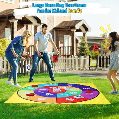 2-in-1 Outdoor Giant Tic Tac Toe Bean Bag Toss Games for Kids Adults, 4.5Ft Double-Sided Large Outside Lawn Yard Backyard Carnival Field Day Beach Picnic Camping Birthday Party Family Reunion Game - style: Regular