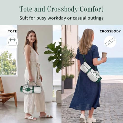 PGM Women's Versatile Crossbody and Hand bag for Work and Casual Outings with Waterproof - color: Gray Green