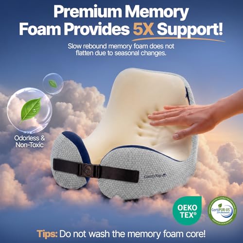 ComfyNap® Versatile Travel Neck Pillow for Airplane [Patented], 9 Positions in 3 Techniques, Plane Pillow with Pure Memory Foam, Travel Pillow with HeadRest Flight Sleep, Travel Essential - Earth - color: Earth