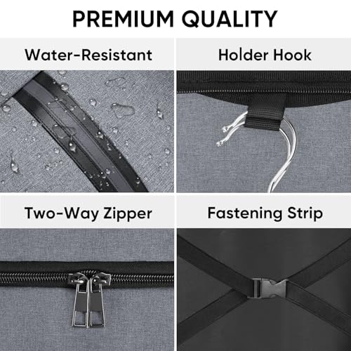 BALEINE Travel Garment Bag, Travel Suit Bag for Men, Water Resistant Carry on Garment Bag for Hanging Clothes, Garment Duffel Bag for Travel Business (Grey) - color: Grey