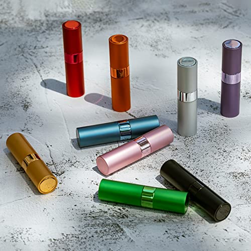 LISAPACK Atomizer Perfume 8ML Spray Bottle for Travel (9PCS), Empty Refillable Cologne Dispenser, Portable Sprayer for Men and Women (Multi-colored) - color: Multi-colored