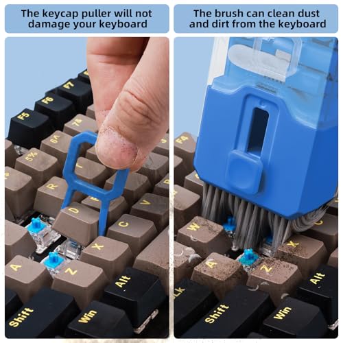 Ordilend Keyboard Cleaning Kit Laptop Cleaner, All-in-One Computer Camera Cleaning Kits Brush Tool, Multi-Function PC Electronic Cleaner for iPad iPhone Pro Earbuds Camera Monitor with Patent, SkyBlue - color: SkyBlue