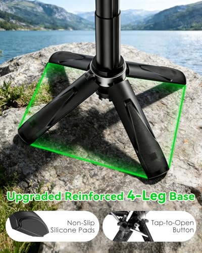 CloudValley Magnetic Selfie Stick & Mini Tripod, 360° Rotation Extendable Handheld Stabilizer/Camera Grip with Remote, 5 in 1 Portable Phone Stand for iPhone/Android, Travel Vlog, Live Stream, Black - color: Black