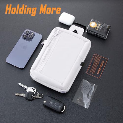 USHAKE Small Crossbody Bags for Women Men - Mini Sling Bag for Traveling and Hiking - color: White