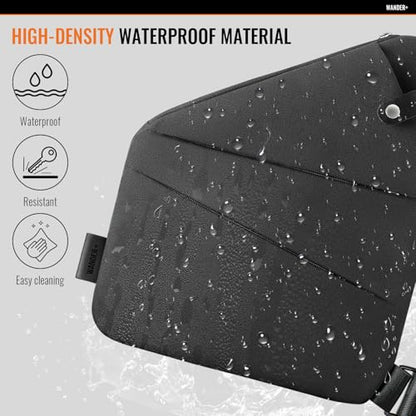 WANDER PLUS® Anti Theft Crossbody Bag, Shoulder Bag Anti-theft Design for Travel, Sport, Work - color: Black