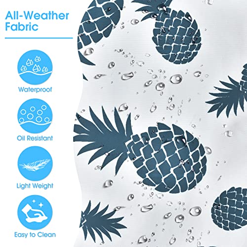 Becokan Beach Bags for Women Large Beach Tote Bag with Zipper Pockets Beach Bag Waterproof Sandproof Travel Nurse Tote Bag - color: Blue Pineapple