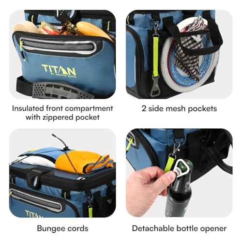 Titan by Arctic Zone Deep Freeze Cooler - Zipperless Hardbody Cooler - Deep Freeze Insulation, HardBody Liner, and SmartShelf - color: Marine Blue, size: 48 Can
