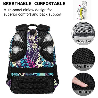 Volher Laptop Backpack,Business Travel Anti Theft Slim Durable Laptops Backpack,Water Resistant College Computer Bag for Women & Men Fits 15.6 Inch Laptop and Notebook - color: Leaf, size: 15.6 Inch, style: Laptop