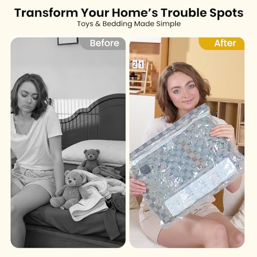 Vacuum Bags for Travel with Rechargeable Digital Display air Pump,12 PCS Combo Travel Size Vacuum Seal Bags for Luggage and Suitcase,Space Saver for Clothes,Home Storage - size: 12 Combo Travel Size