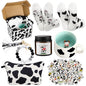 Honeydak Cow Gifts Set for Women Cow Printed Accessories Includes Makeup Bag Gift Box Cute Socks Keychain Mug Scented Candle Stickers for Christmas and Birthday Party Gifts - style: Cow