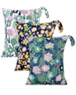 babygoal Floral Wet Dry Bags 3 Pack, Waterproof Travel Bags for Swimsuits, Beach, Pool, Gym,Food Storage and Wet Clothes,3LN45-B - color: Flowers#45