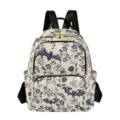 Women Fashion Backpack Purse Casual Lightweight Travel Shoulder Bag Goth Bats Rucksack Ladies Bag, Small - color: Goth Bats, size: Small