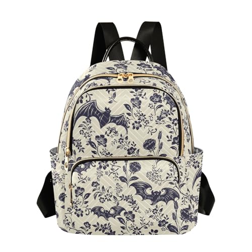 Women Fashion Backpack Purse Casual Lightweight Travel Shoulder Bag Goth Bats Rucksack Ladies Bag, Small - color: Goth Bats, size: Small
