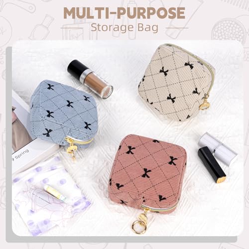 Period Bag for Teen Girls, Corduroy Cute Sanitary Napkin Storage Bag, Menstrual Pad Pouches Tampon Holder for Purse (Beige-Bow Tie) - color: Bow Tie-beige