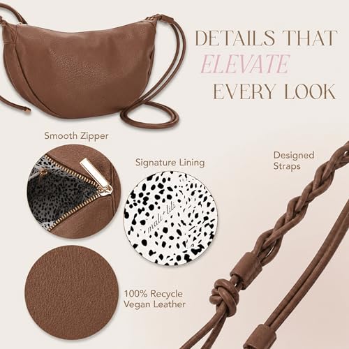 Mali&Lili Hobo Shoulder Bag for Women, Aria Convertible Crossbody Bags for Women, Vegan Leather purses, Shoulder Handbags - color: Chocolate