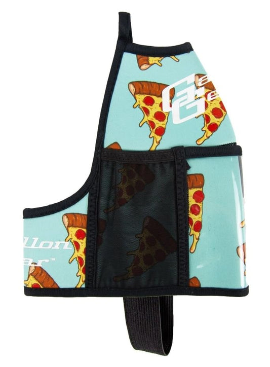 Half-Gallon Fitness Hydration Cover | Neoprene Insulated Cooling & Portable Gym Water Bottle Carrier | CASE with Storage Pockets - color: PIZZA AQUA