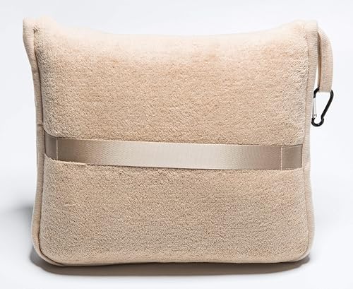 BlueHills Premium Soft 2-Pack Travel Blanket Pillows Airplane Large Plane Flight Throw Travel Blankets for Two in a Bag Compact Traveling Essentials Warm Travel Gifts Long Beige T205 - color: Beige-2pk-t205